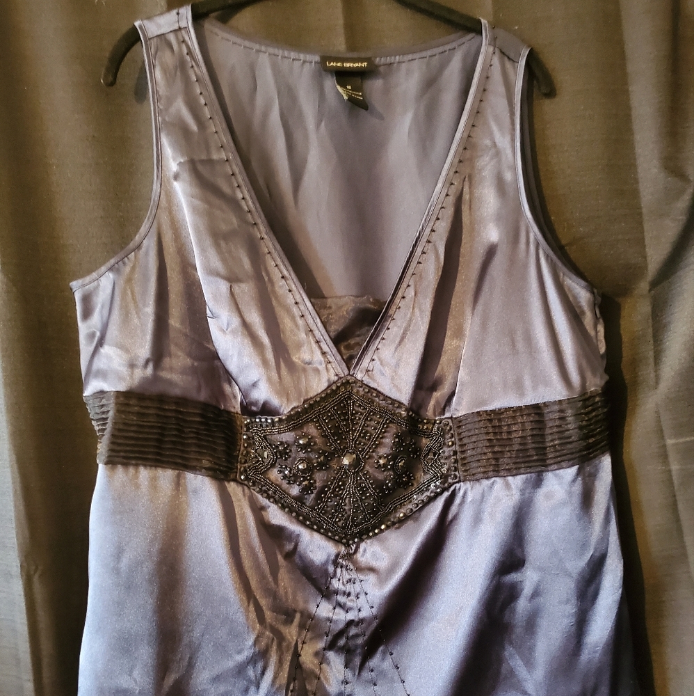 Lane Bryant sleeveless dark slate blue blouse size 18